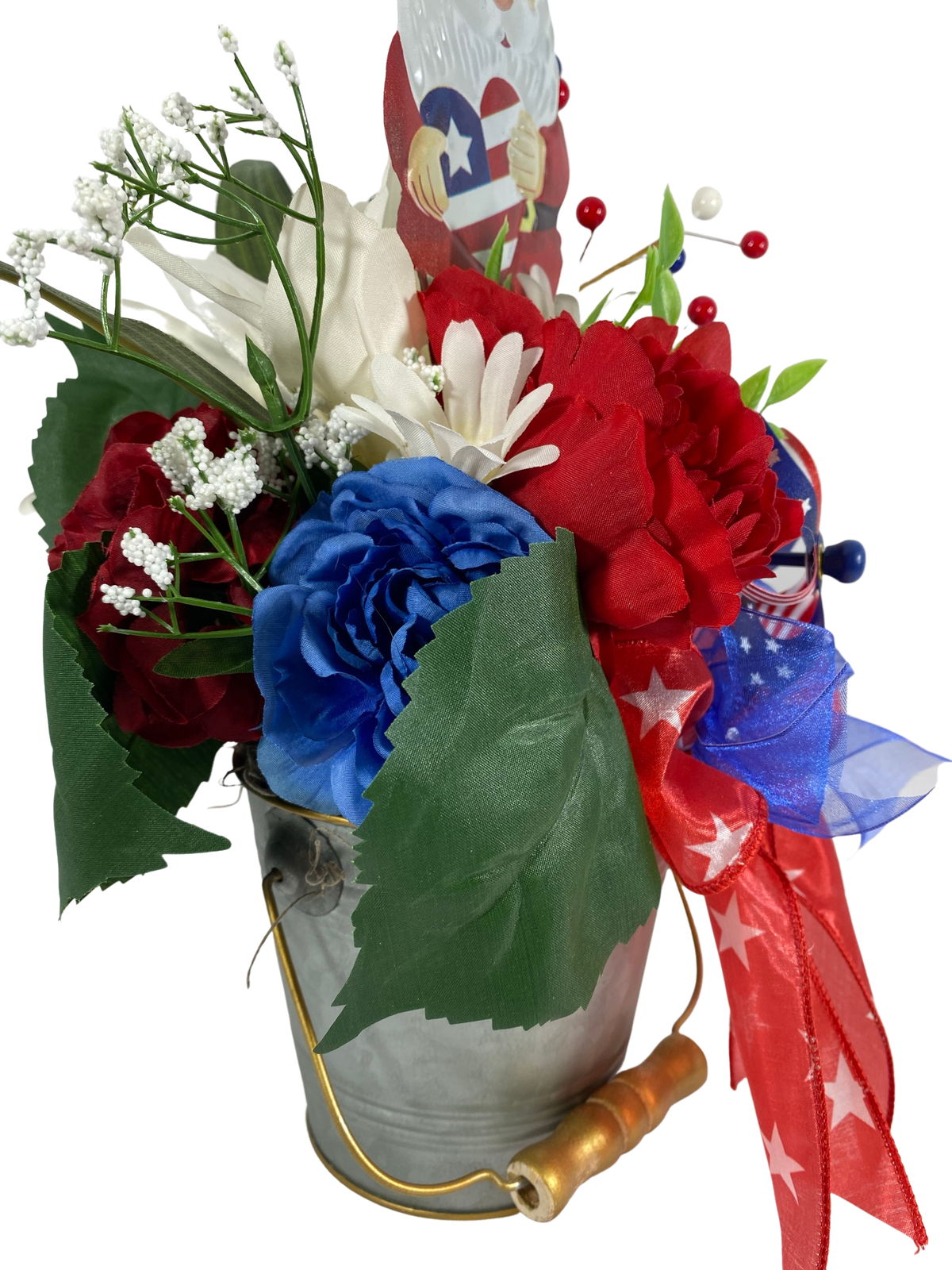 AGD Patriotic Decor - July 4th Gnome Floral Centerpiece