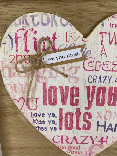 AGD Valentines Decor - Love You Most Love you More Box Sign