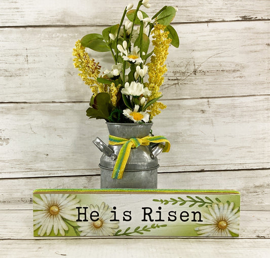AGD Easter Spring Decor - He Is Risen Daisy Flowers SMALL Floral Display