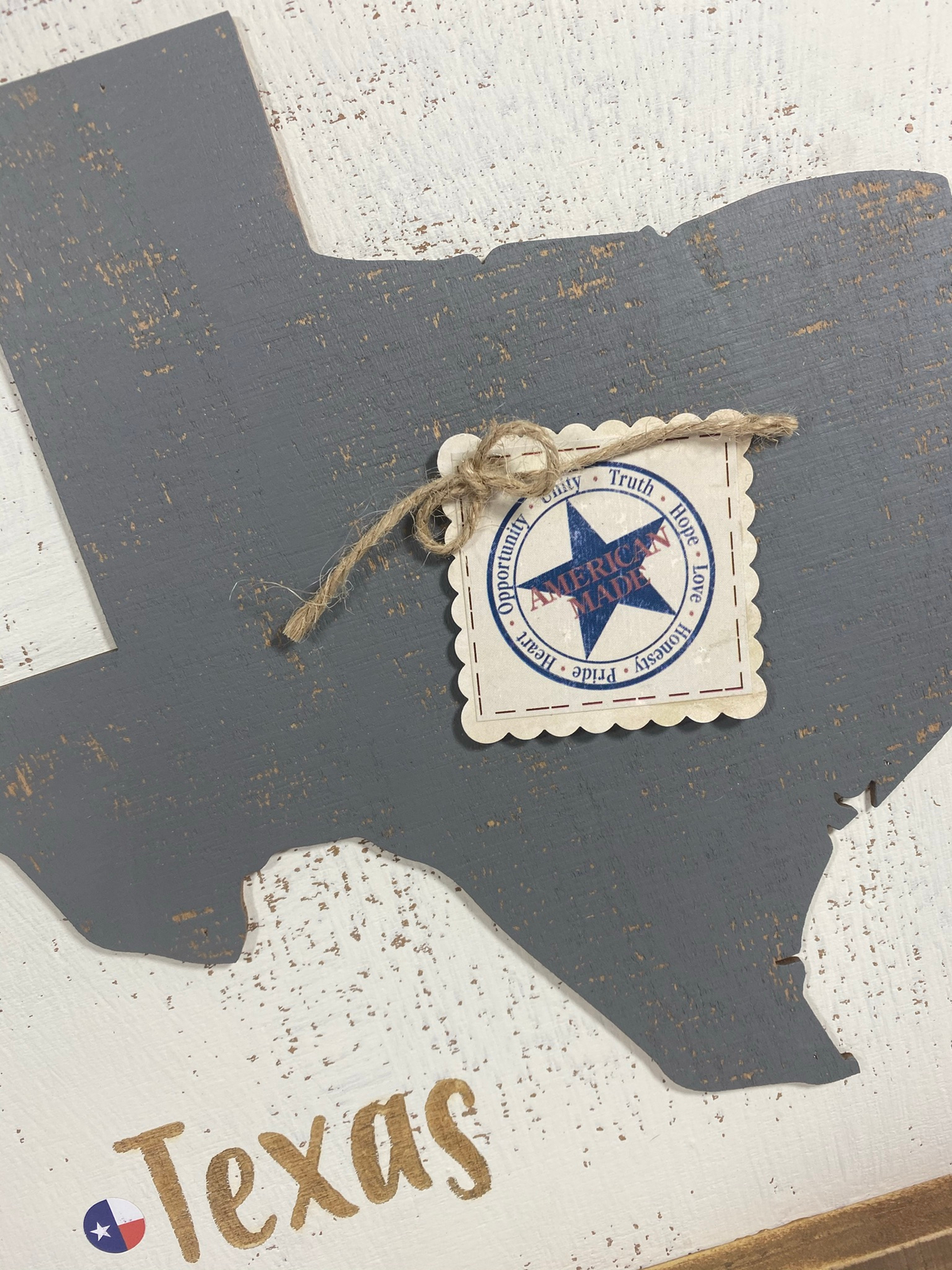 PBK Patriotic Decor - American Made Texas 3-D Wood Box Sign