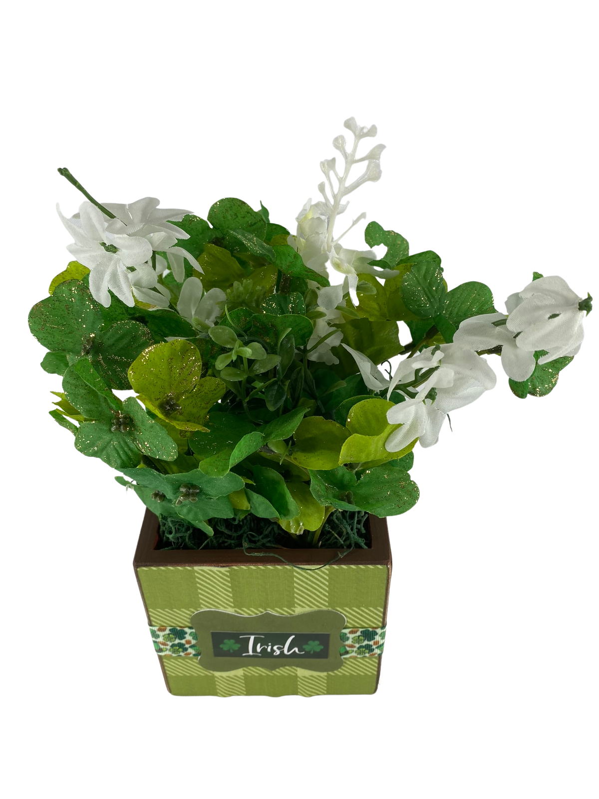 AGD St Patrick's Decor  –Irish Shamrock Floral Small Centerpiece