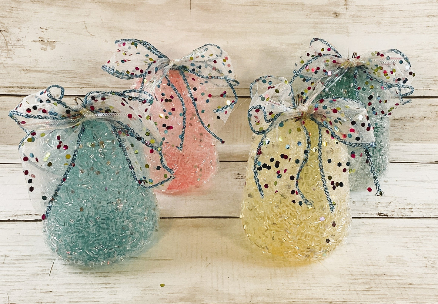 AGD Christmas Decor - Pastel 4-inch Gumdrop Ornaments 9pc Set