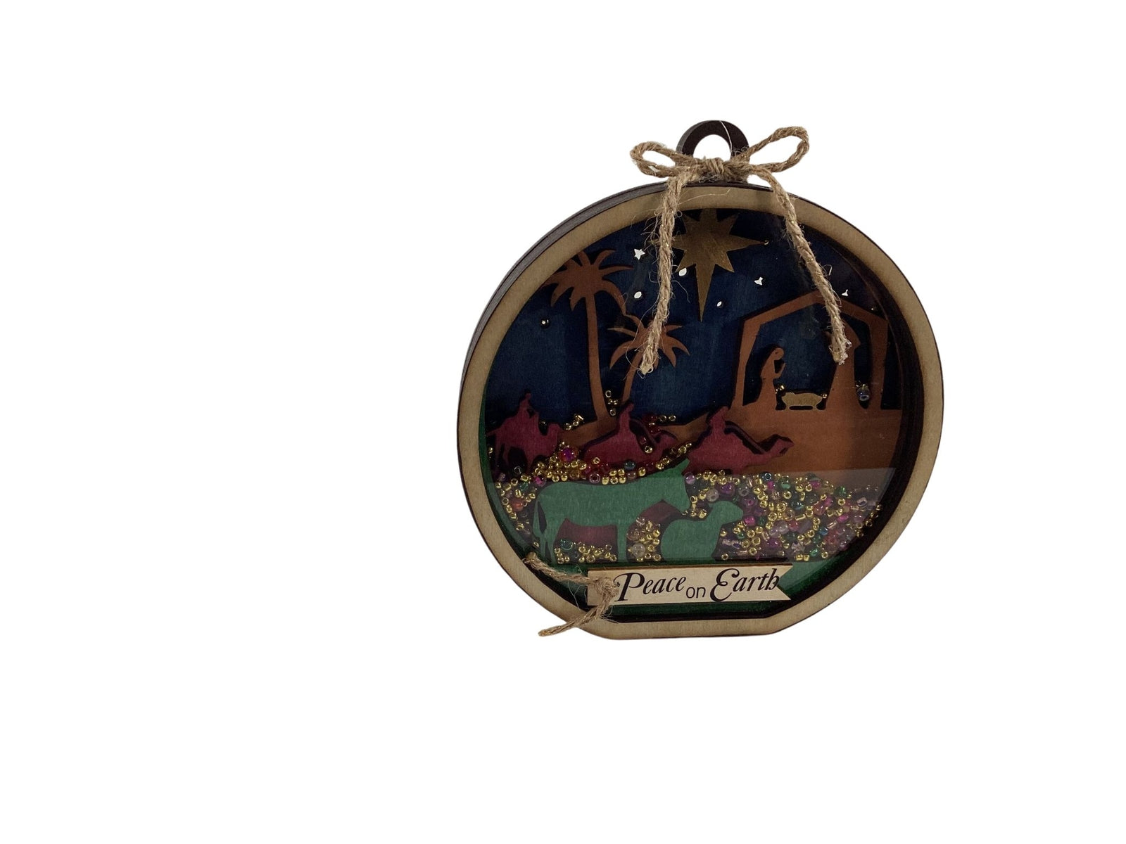 AGD Christmas Decor -  Nativity Layered Scene Chunky Wood Shaker