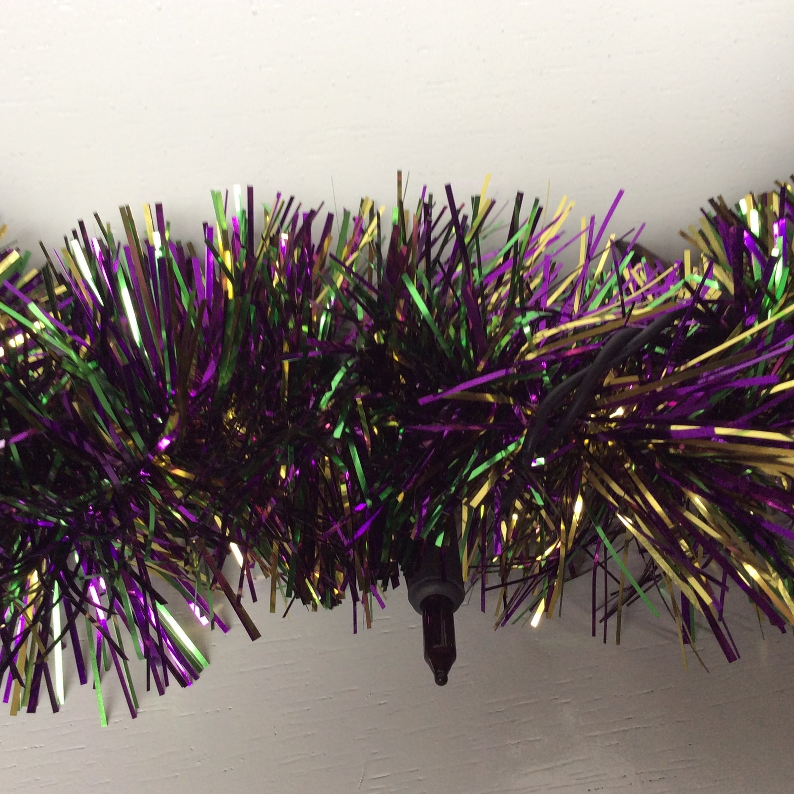 AGD Halloween  Decor - Multi-Color Tinsel with Purple Lighted Garland 10ft