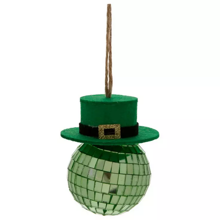 HL St Patrick's Craft Decor -  Leprechaun Disco Ball Ornament 1pc