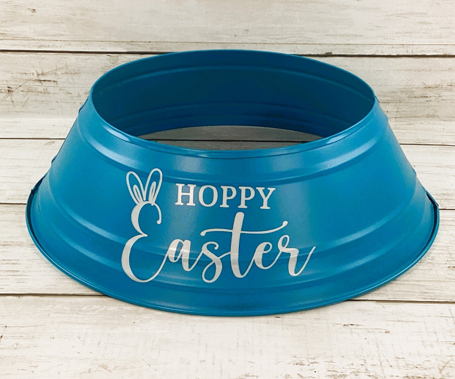 DT Easter Decor - Small Blue Hoppy Easter Tabletop Tree Collar