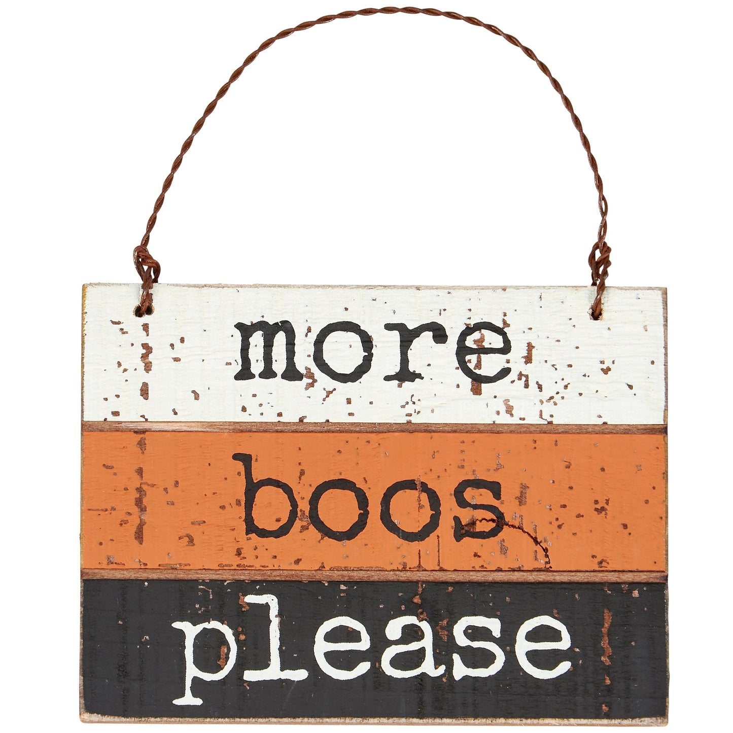 PBK Halloween Decor - More Boos Please Slat Ornament