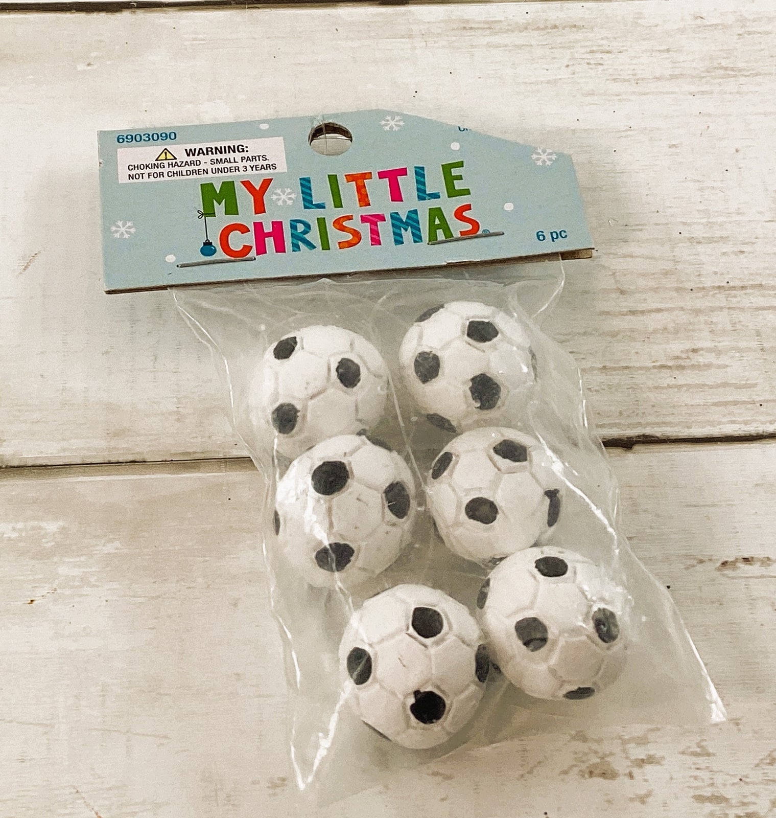 HL Christmas Decor - Miniature Tree Soccer Ball Ornaments 6pc Set