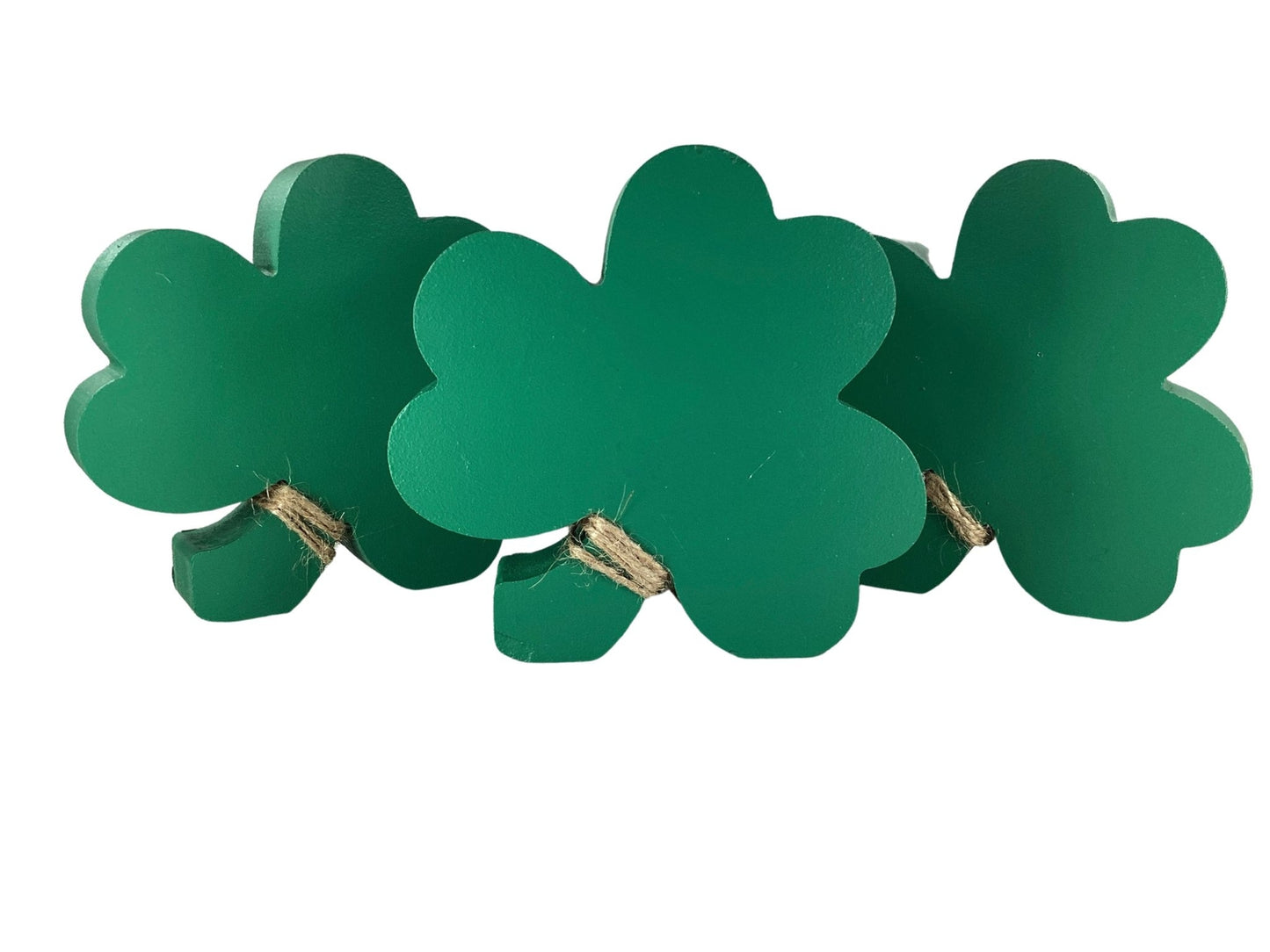 AGD Saint Patrick Decor - Chunky Wood Shamrock Sitter 3pc Set