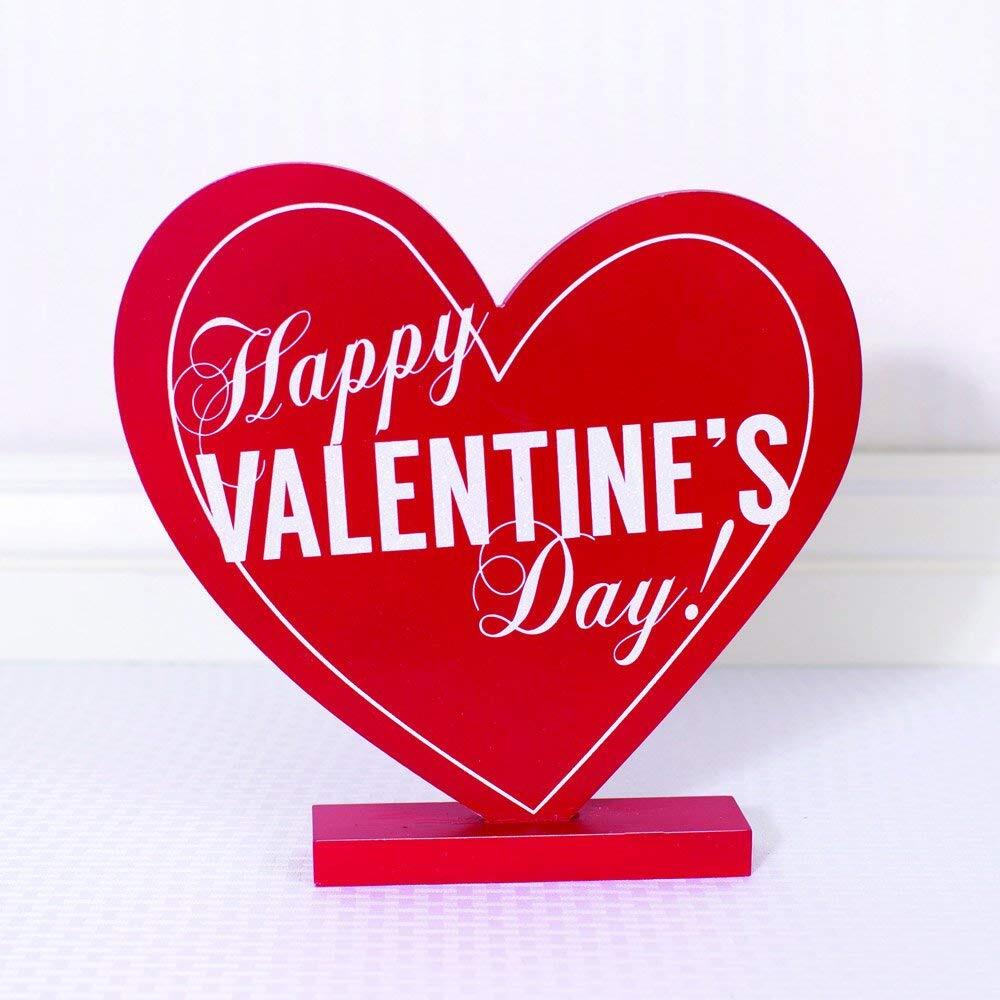 Adams Valentine Decor - Happy Valentines Day! Wood Heart 12in.