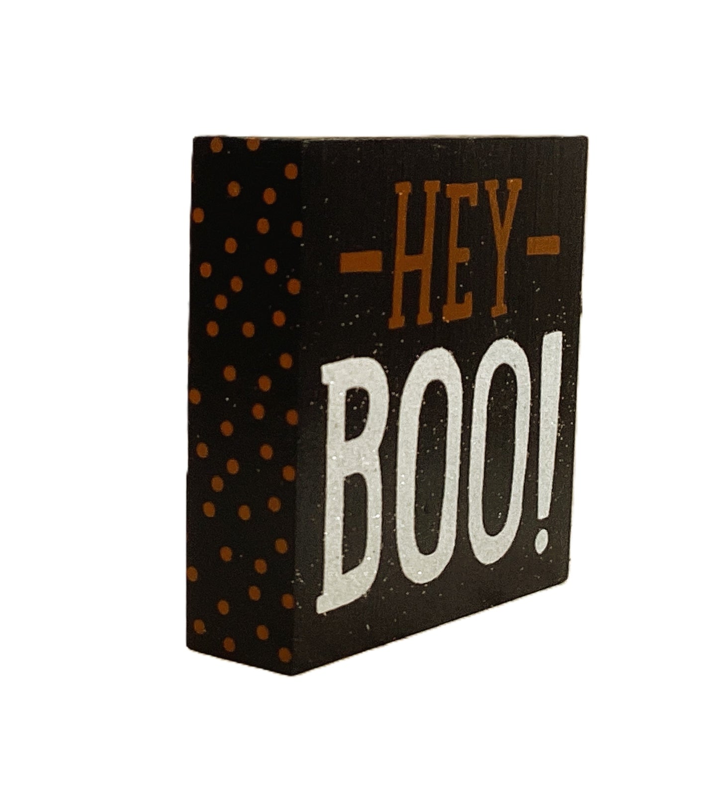 Collins Painting Halloween Decor - Hey Boo! Black Block Sign