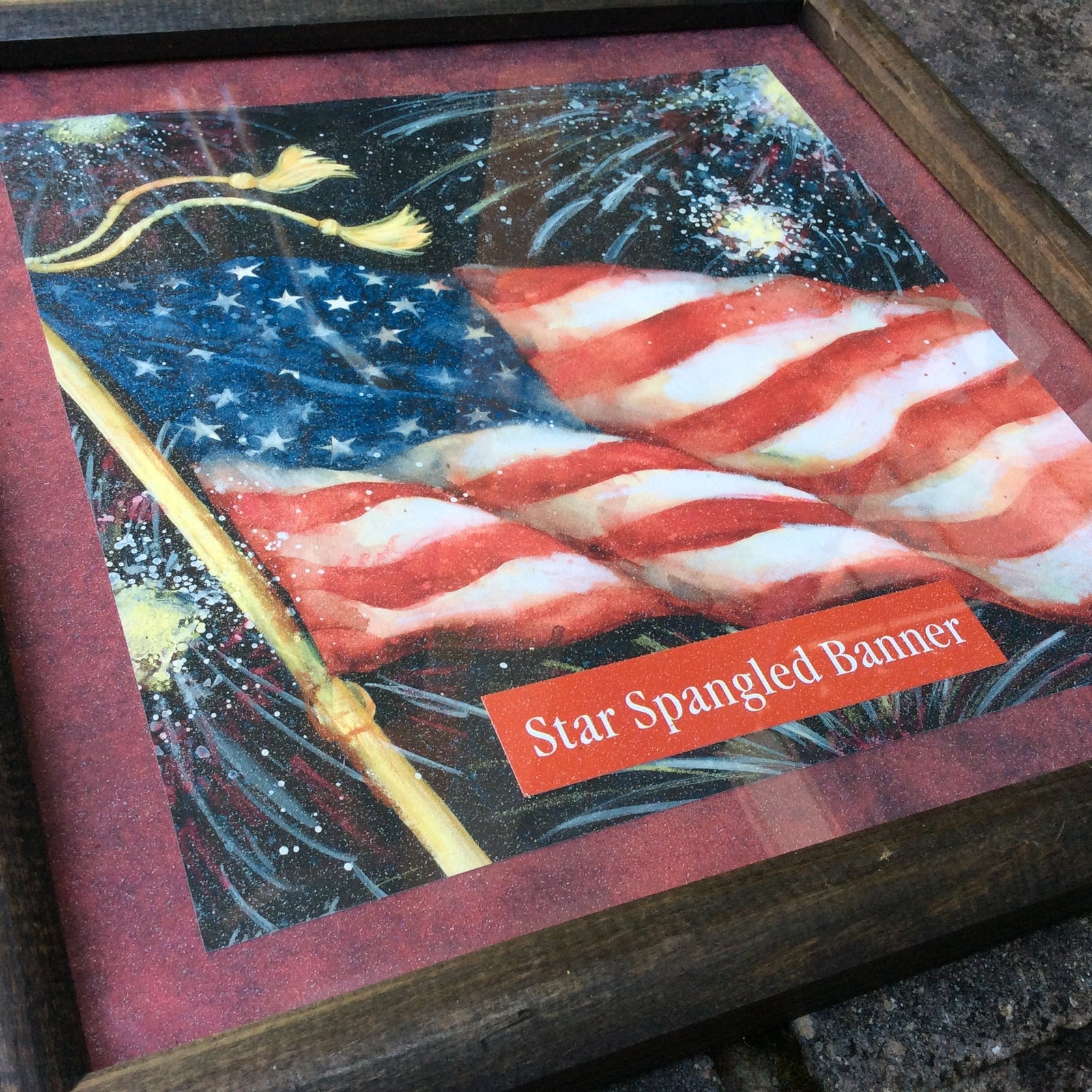 AGO Prim Americana 4th of July Framed Art - Fireworks at Night AGO 5-15/15
