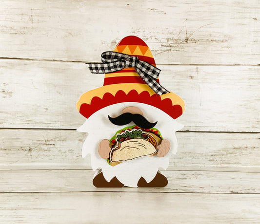 AGD  Cinco De Mayo Decor - Taco Theme Chunky Gnome Sitter