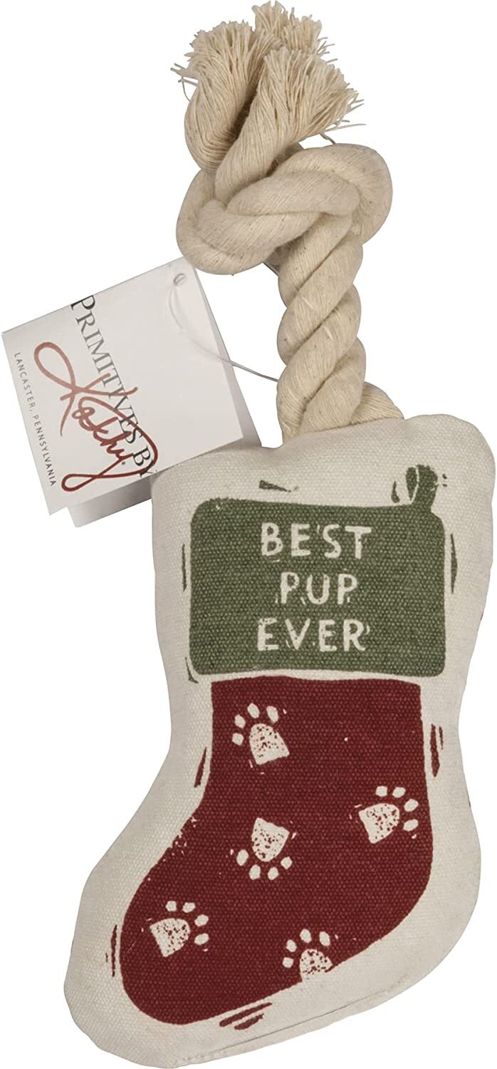 PBK Christmas Decor - Best Pup Ever Dog Stocking Chew Toy