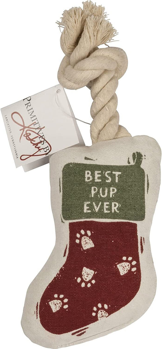 PBK Christmas Decor - Best Pup Ever Dog Stocking Chew Toy