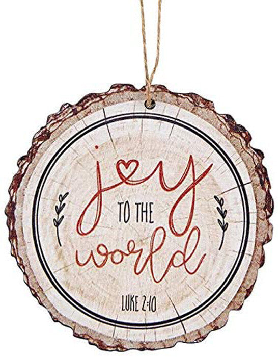 Christmas Decor - Wood Slice Isaiah 9:6 Jesus Reason Joy Ornament 3pc Set