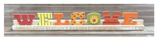 AGD Fall Craft Decor - Welcome Sunflower Farmhouse Long Mantel Sign