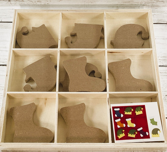 DT Christmas Craft - DIY Tic Tac Toe Game Elf Hats Boots