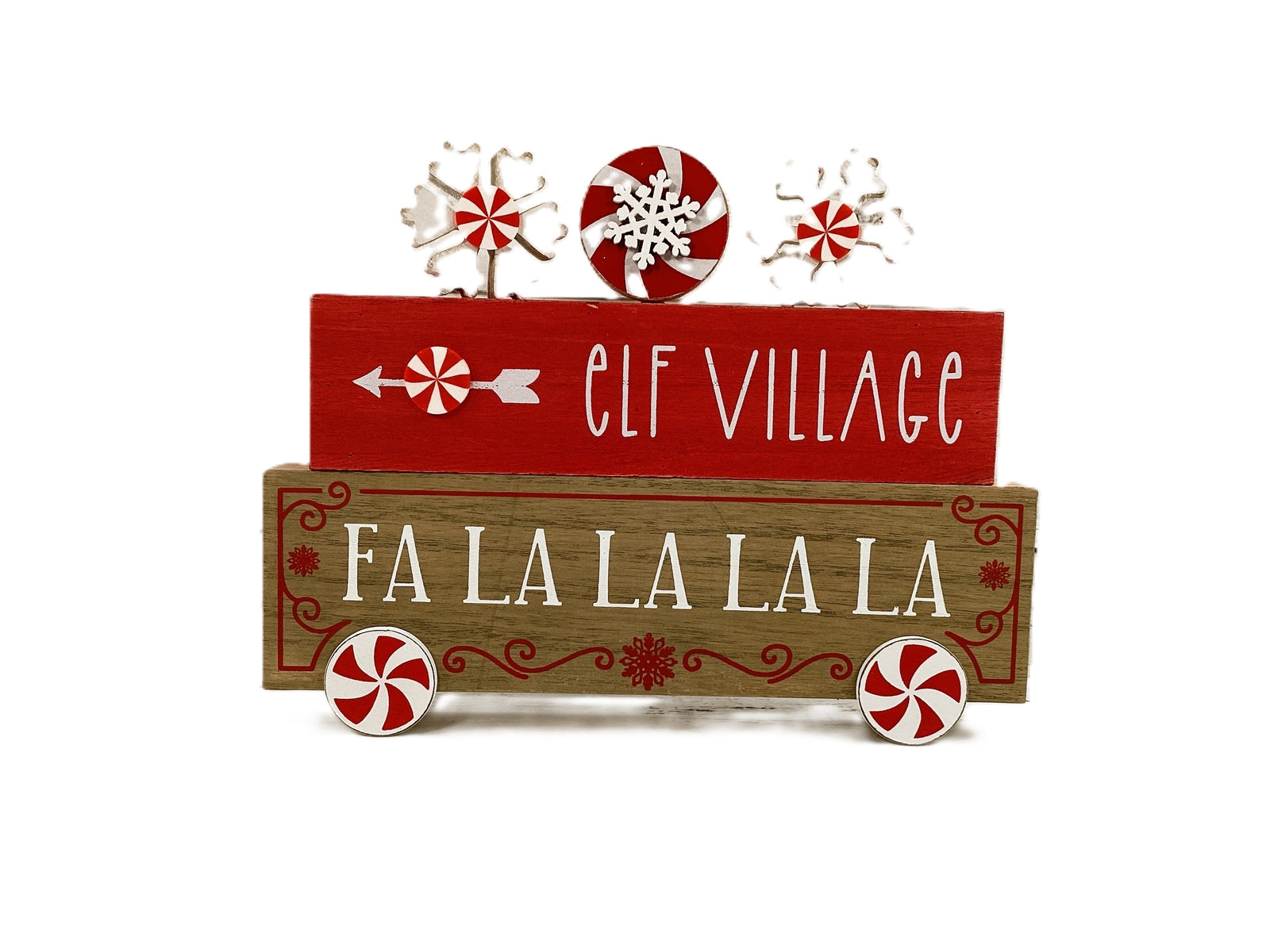 AGD Christmas Decor - Fa La La Sleigh Rides Elf Villages Signs