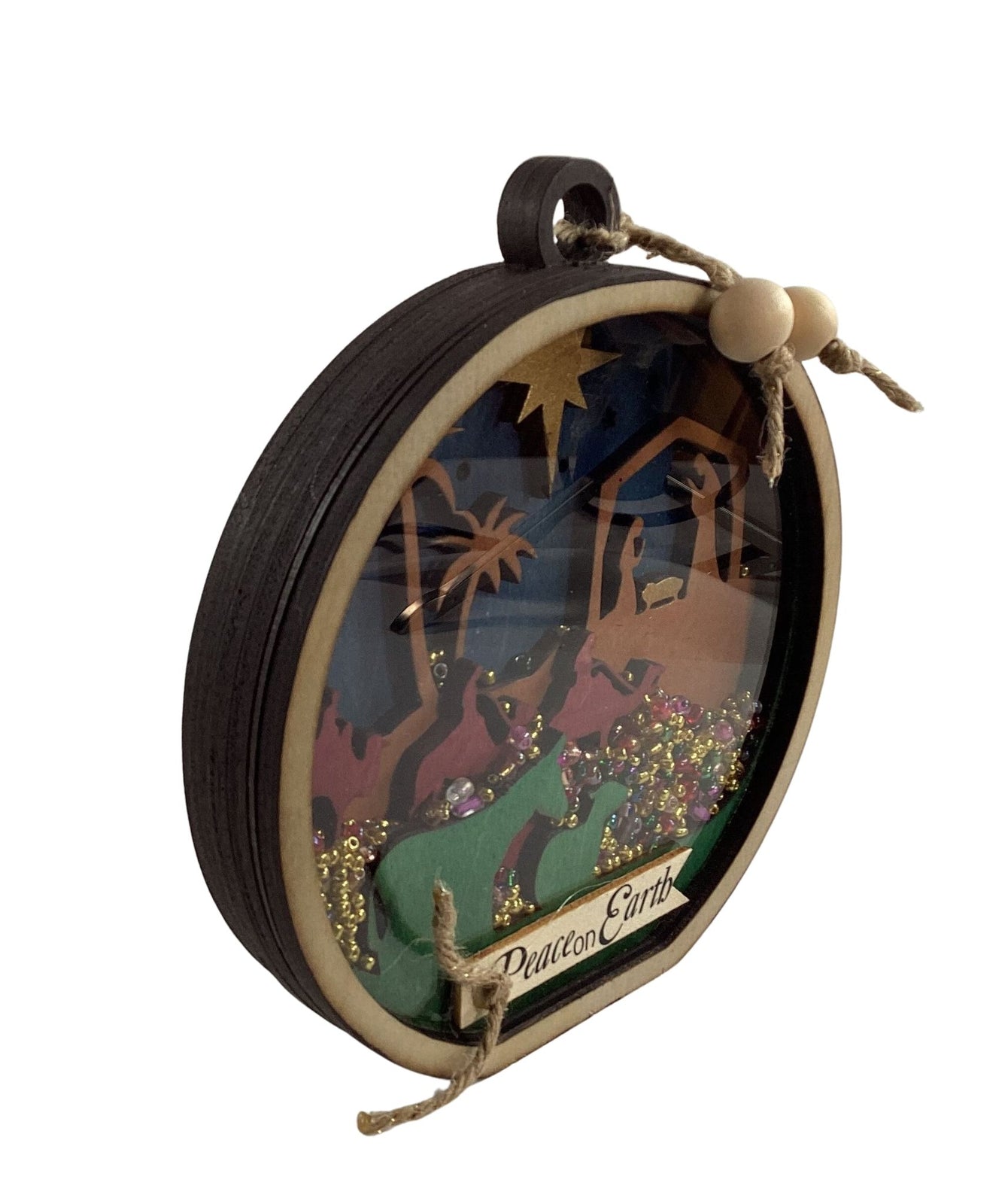 AGD Christmas Decor -  Nativity Layered Scene Chunky Wood Shaker