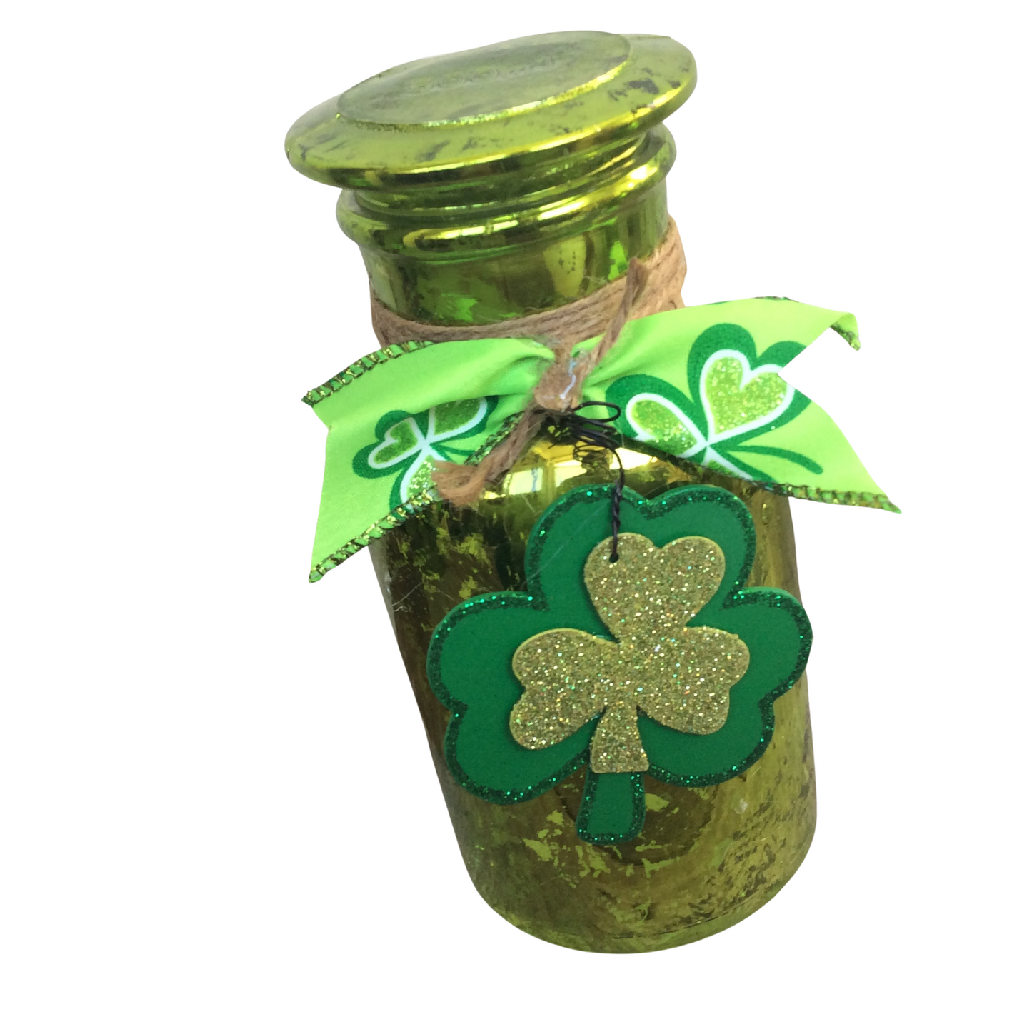 AGD Saint Patrick's Decor  – Shamrock Green Mercury Glass Display