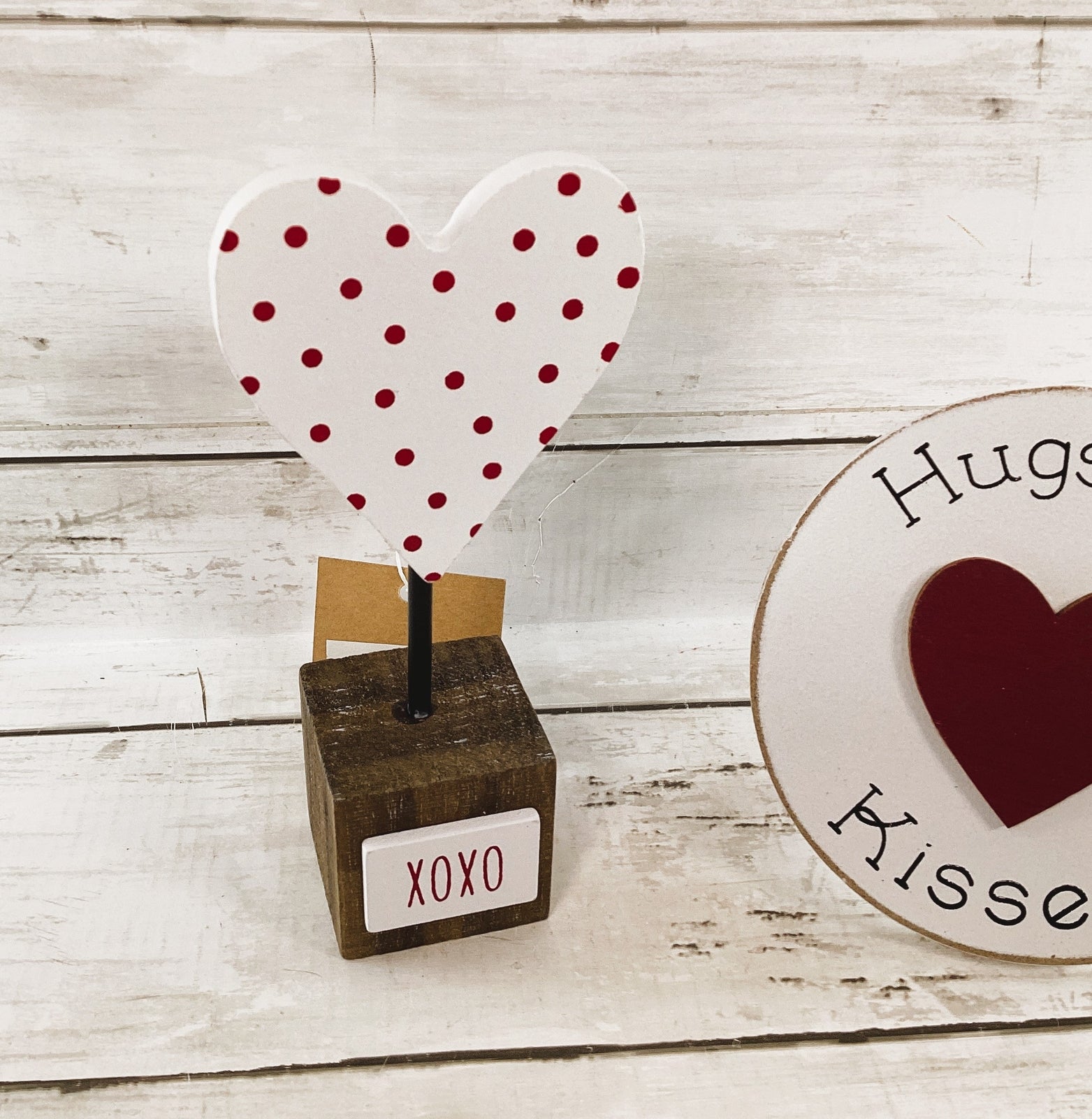 Valentines Decor - XOXO Hugs Kisses Tier Tray Decor 2pc Set
