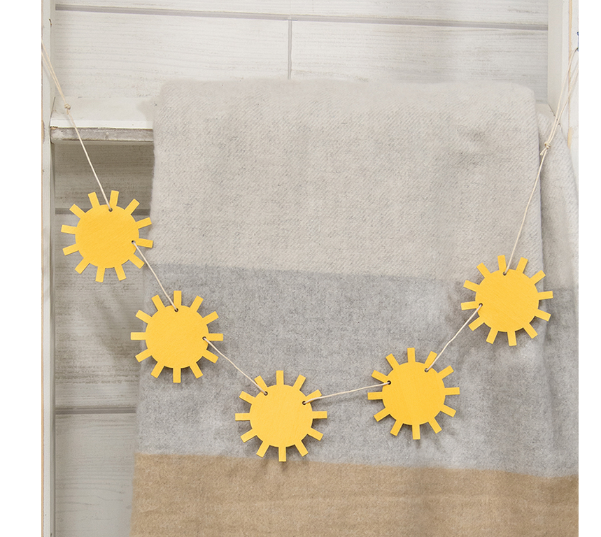 CWI Summer Decor - Sun Shine Tier Tray Mini Small Banner Garland Clip