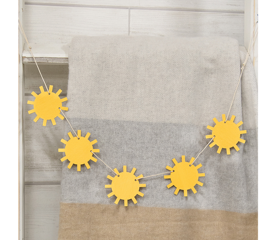 CWI Summer Decor - Sun Shine Tier Tray Mini Small Banner Garland Clip