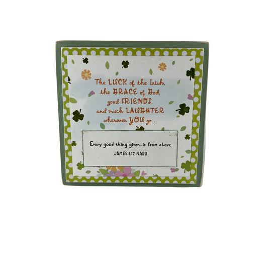 AGD St Patricks Decor - James 1:17 Make A Wish Box Sign