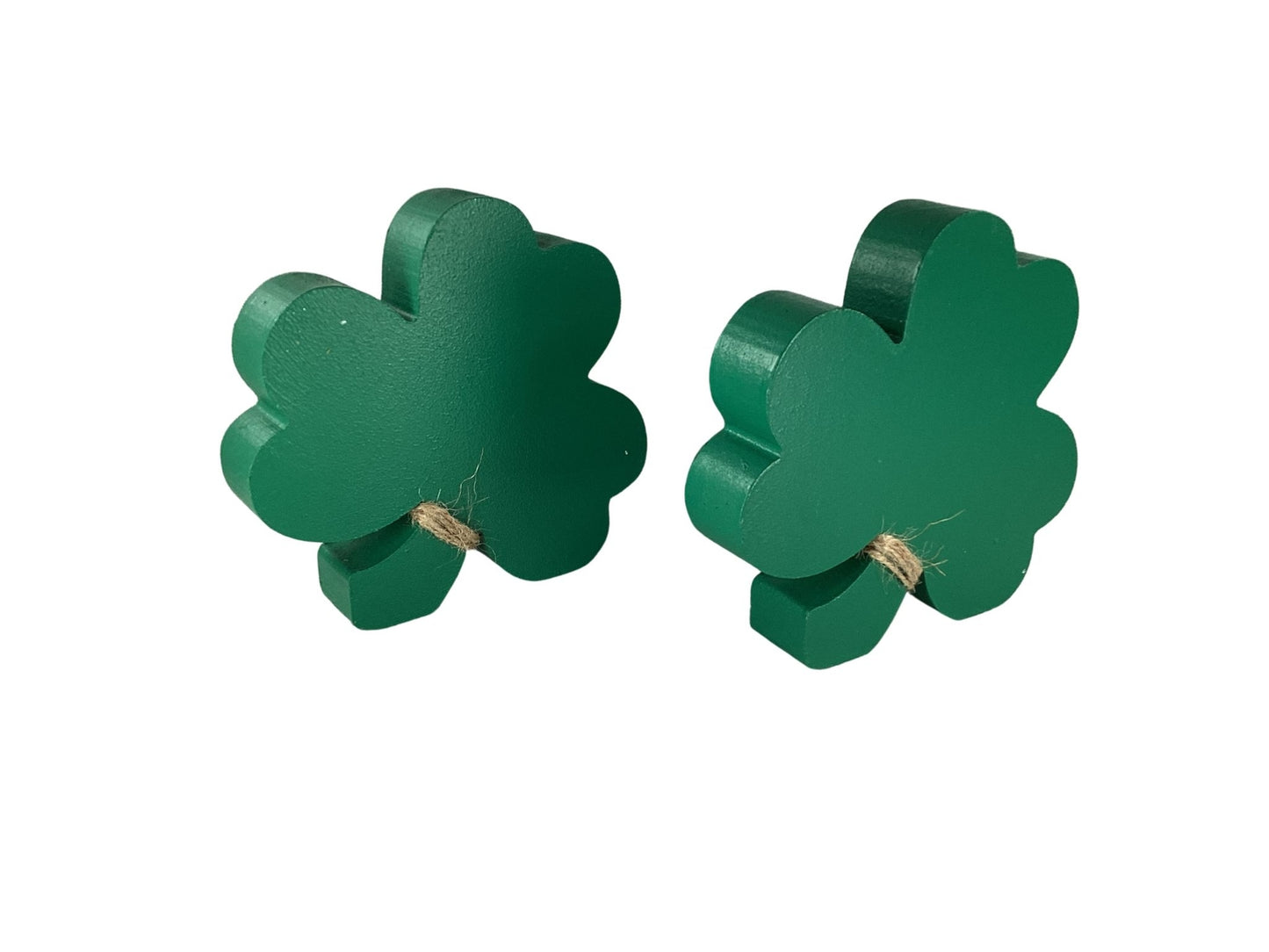 AGD Saint Patrick Decor - Chunky Wood Shamrock Sitter 2pc Set