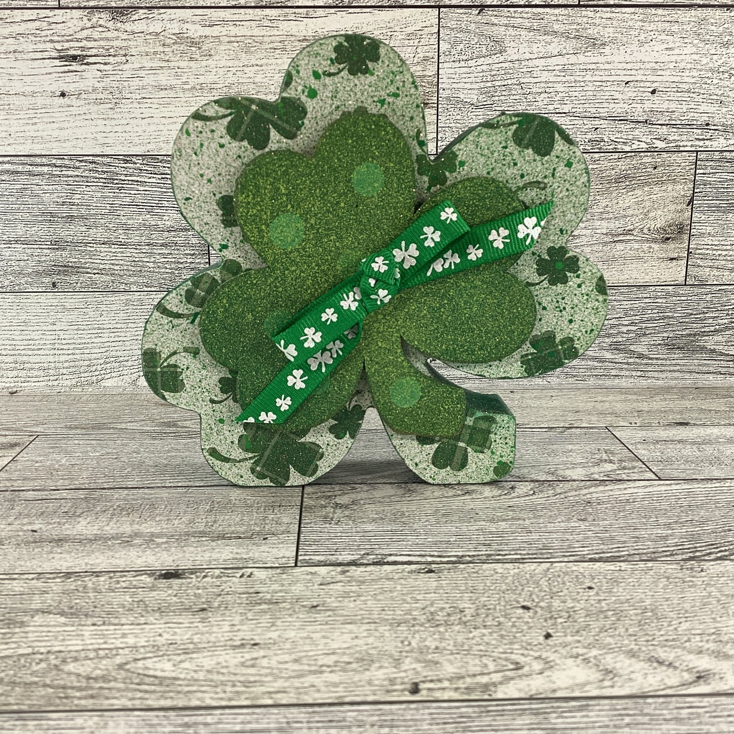 AGD St Patrick's Decor - Lucky Charm Chunky Shamrock & Sign 2pc.
