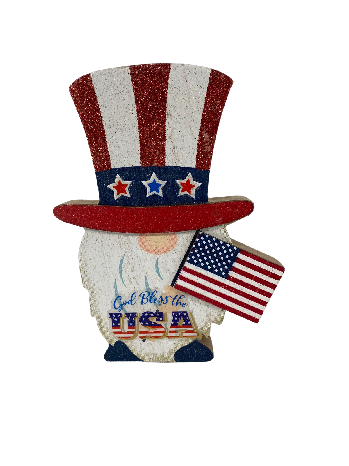 AGD Patriotic Decor - July 4th USA America Chunky Gnomes Sitters 3pc