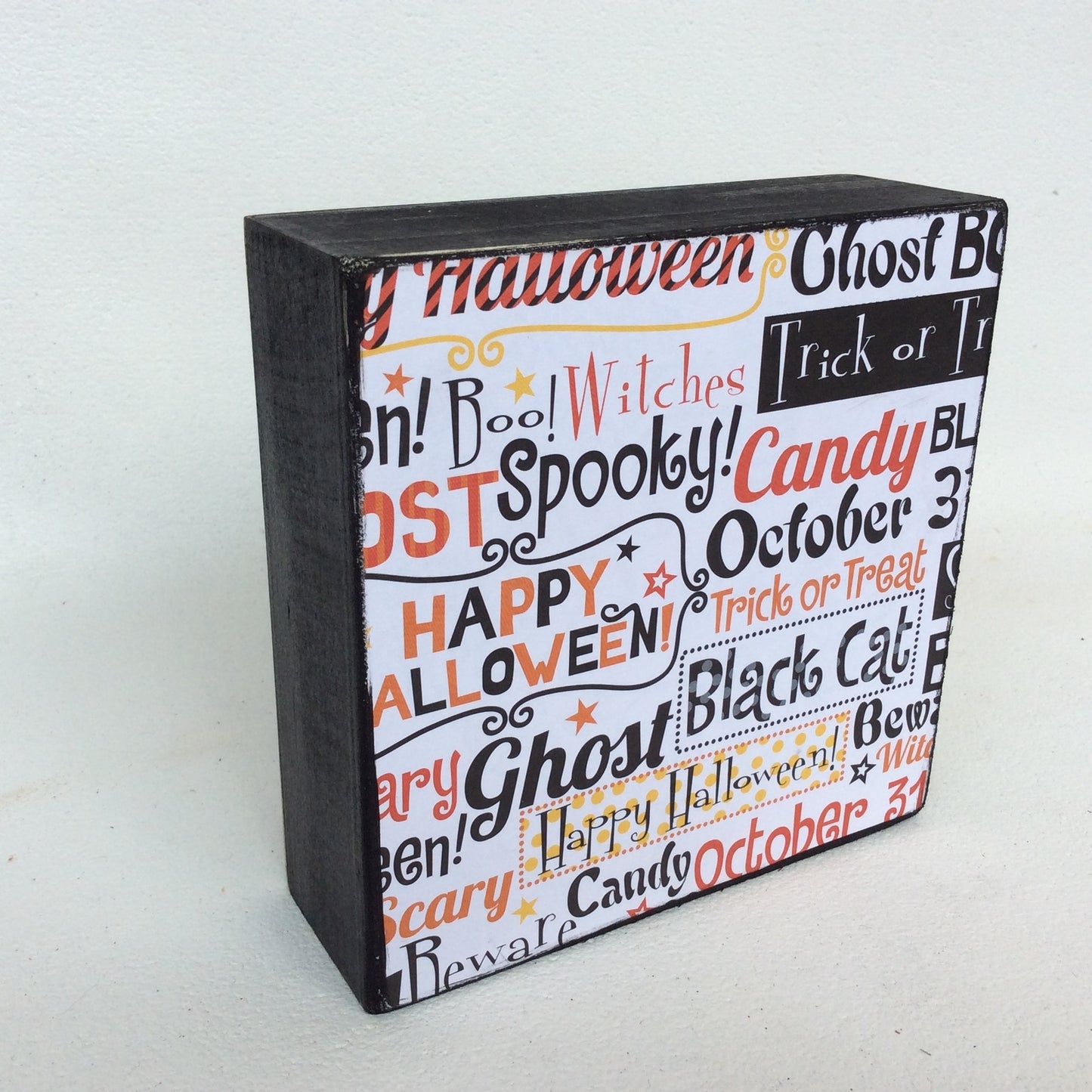AGD Halloween Decor - Candy Corn Cat Reversible Box Sign