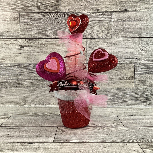 AGD Valentines Decor -  Small Potted Kindness Matters Sisal Tree Display