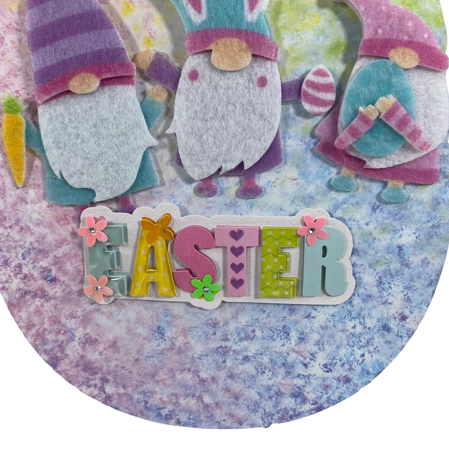 AGD Easter Decor - Bunny Eggs Gnome Happy Easter Egg Easel Sign