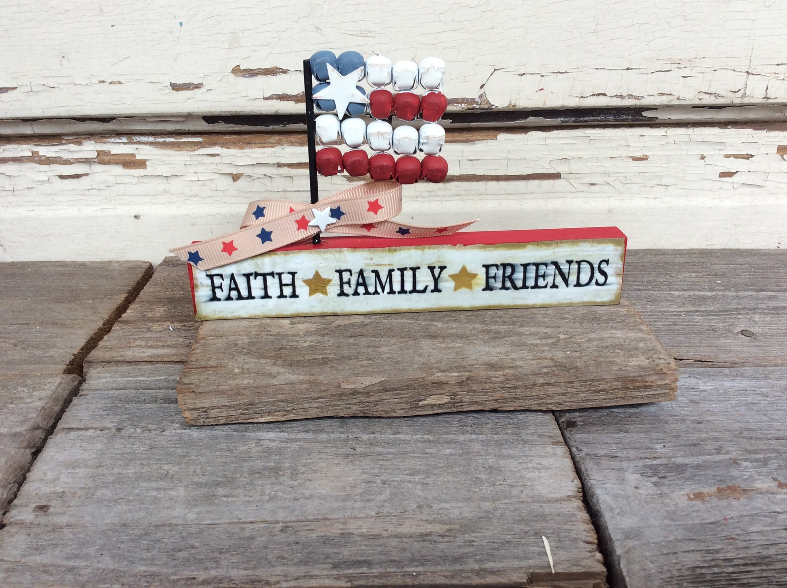 AGD Patriotic Decor - Prim Faith Family Friends Mini Block