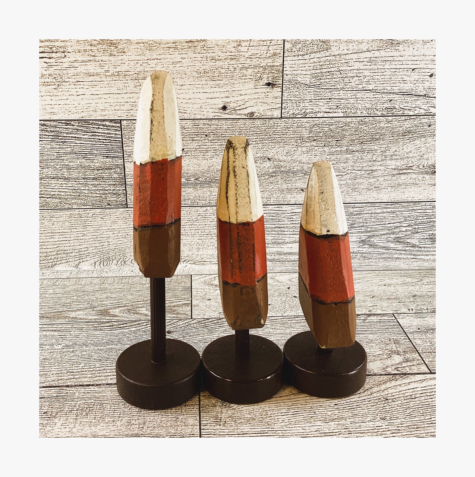 AGD Fall Decor - Small Wood Prim Candy Corn Trees 6pc Set