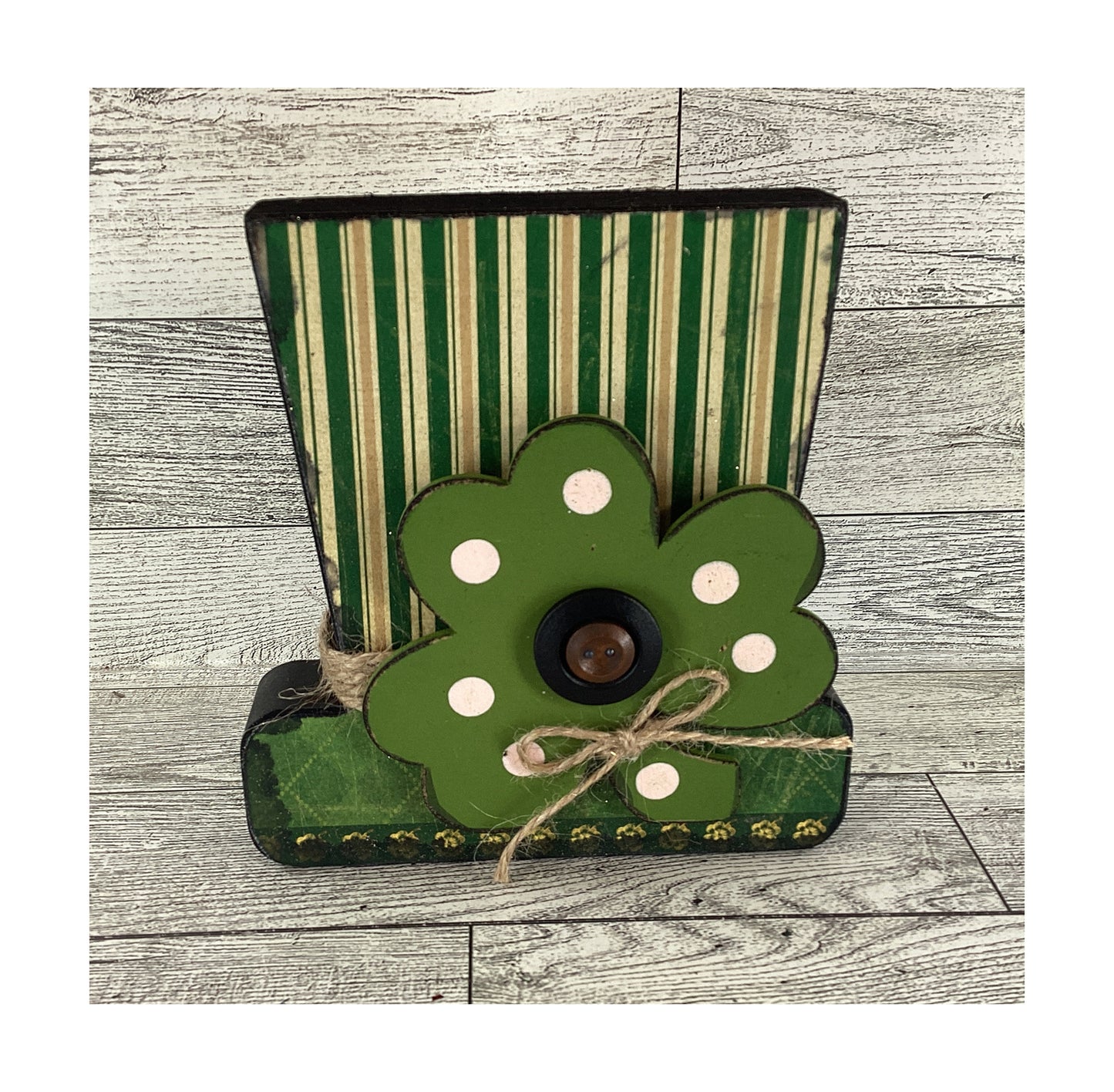 AGD Saint Patrick Decor - Chunky Wood Leprechaun Tophat Sitter