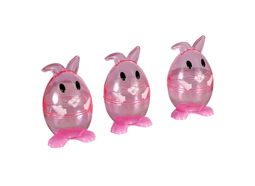 AGD Easter Craft Supply - Plastic Candy Egg Rabbit Carrot Containers 3pks