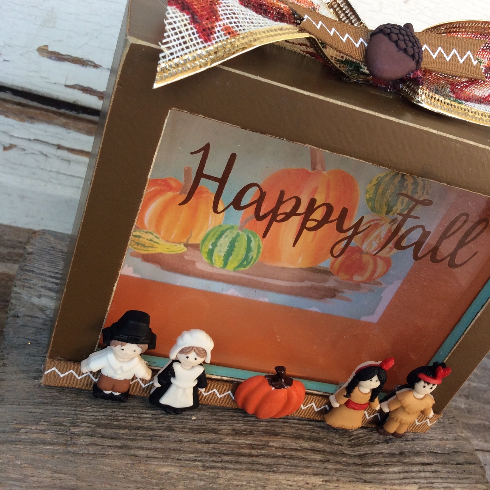 AGD Fall Decor - Happy Fall Pilgrim Box Sign