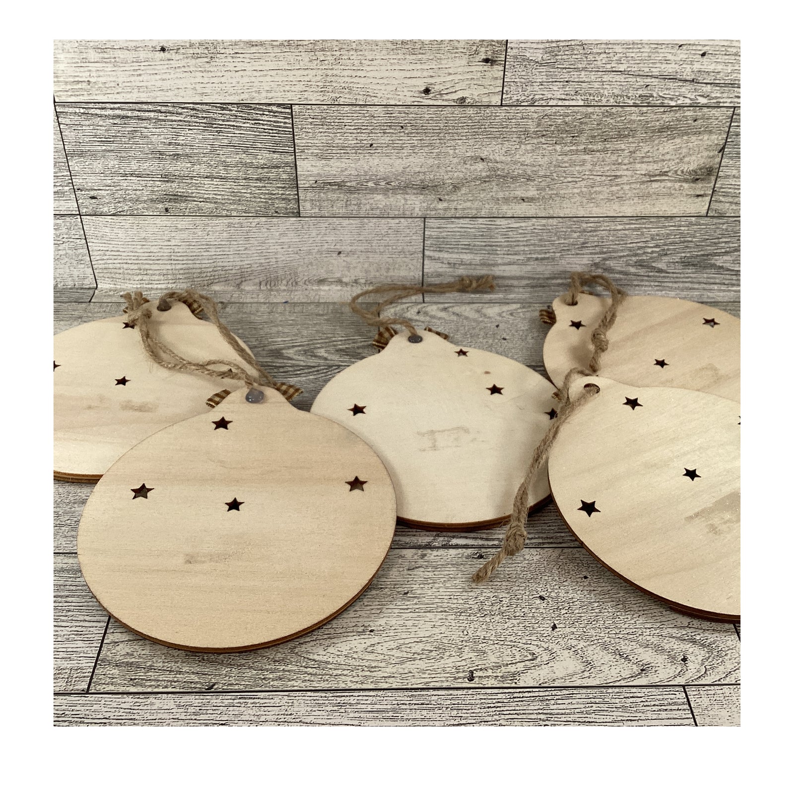 AGD Christmas Decor -  Silhouette Nativity Manger Layered Wood Ornaments 12pc