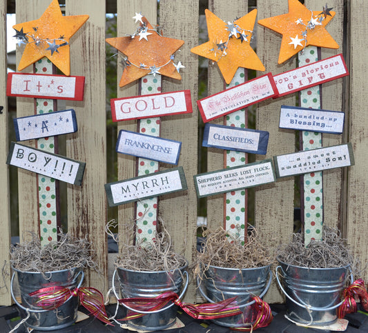 AGD CHRISTmas Decor - Prim Bethlehem Stable - PSP #8 4pc Set