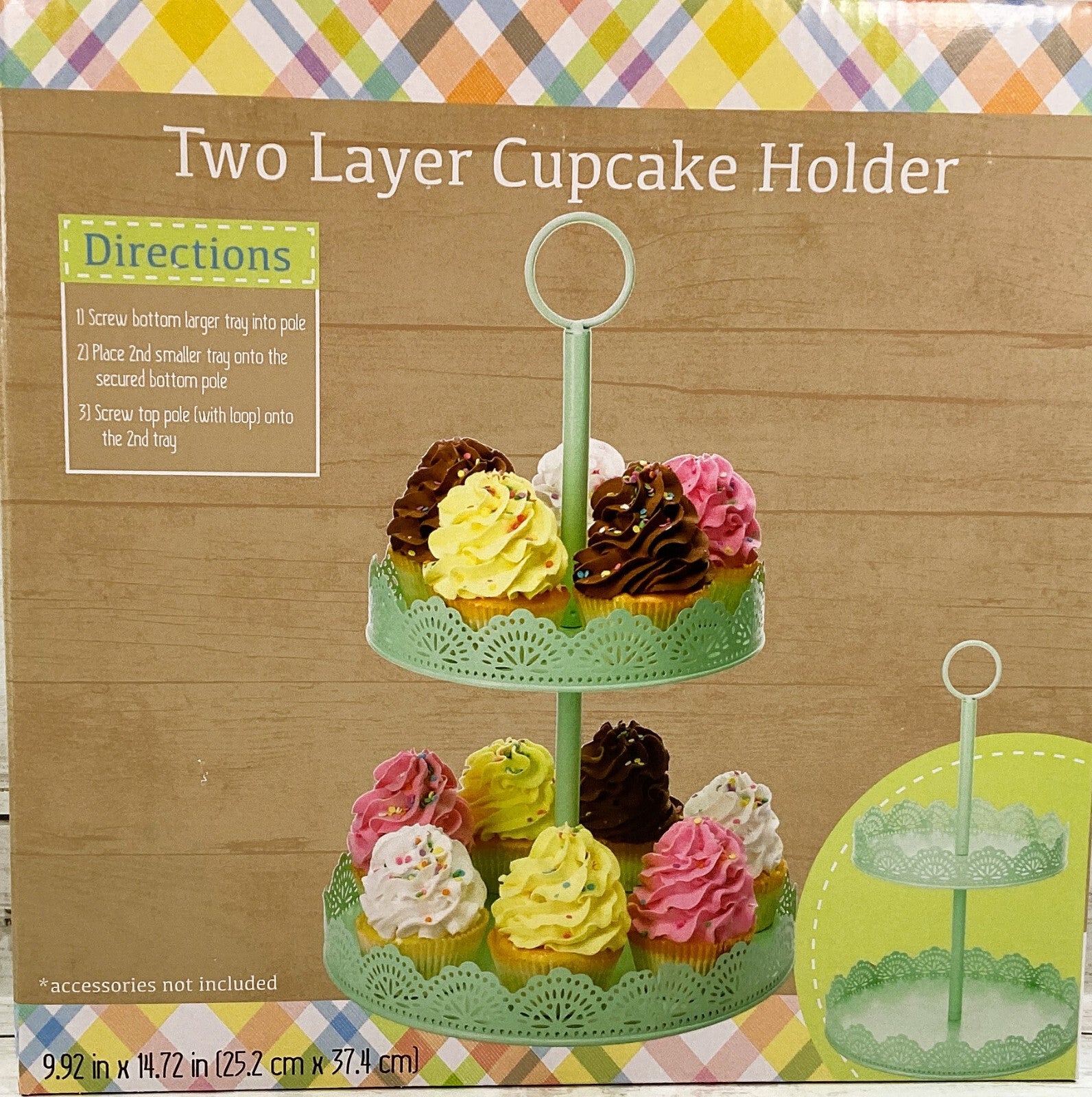 DT Party Supply - Two Layer Metal Cupcake Holder Pastel