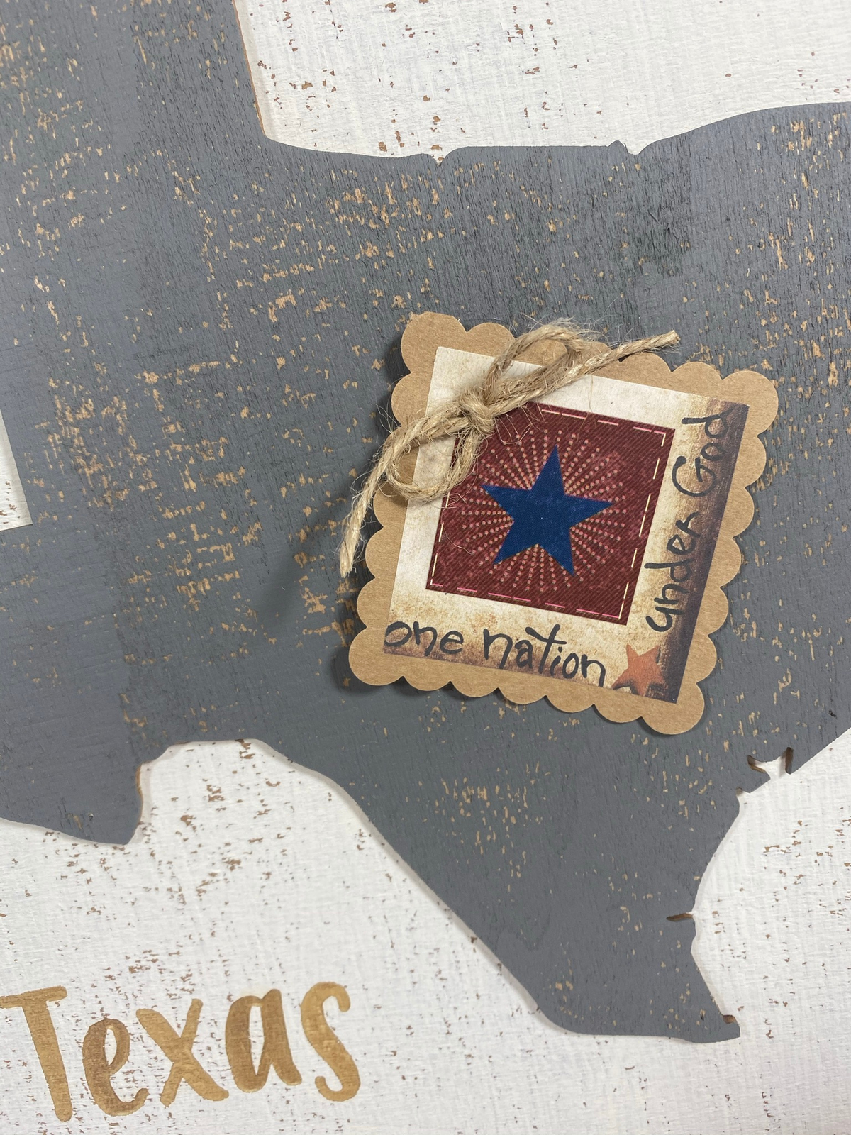 AGD Patriotic Decor - One Nation Under God Texas 3-D Wood Box Sign