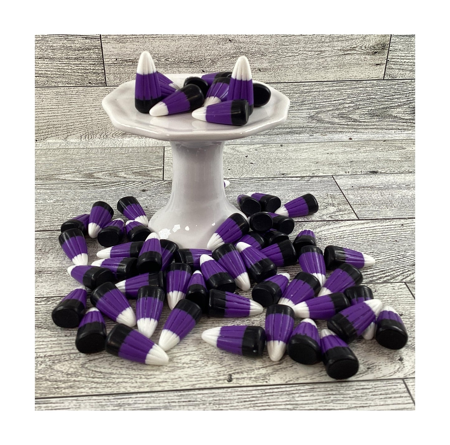 AGD Halloween Craft Supply - FAKE Resin White Purple Black Candy Corn