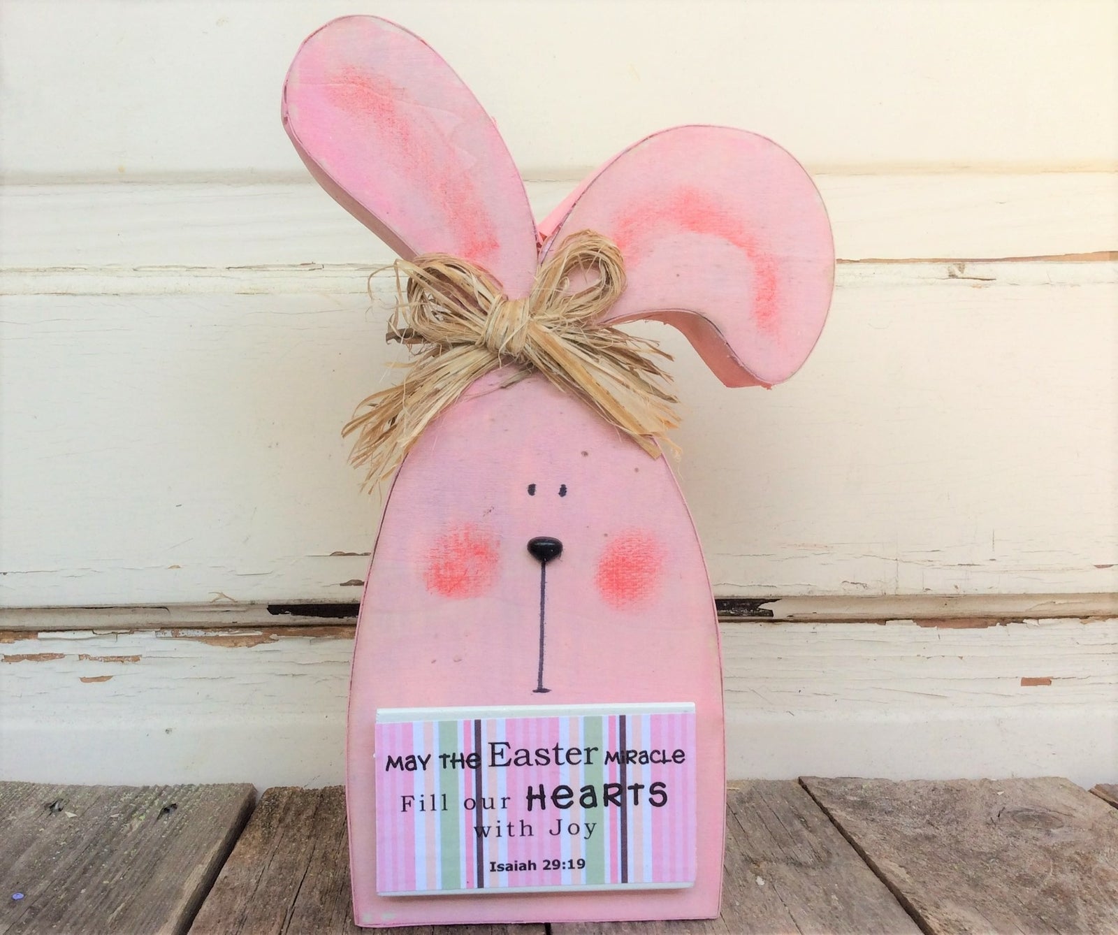 AGD Easter Decor – Easter Miracle Hearts of Joy Bunny Tabletop Decor …