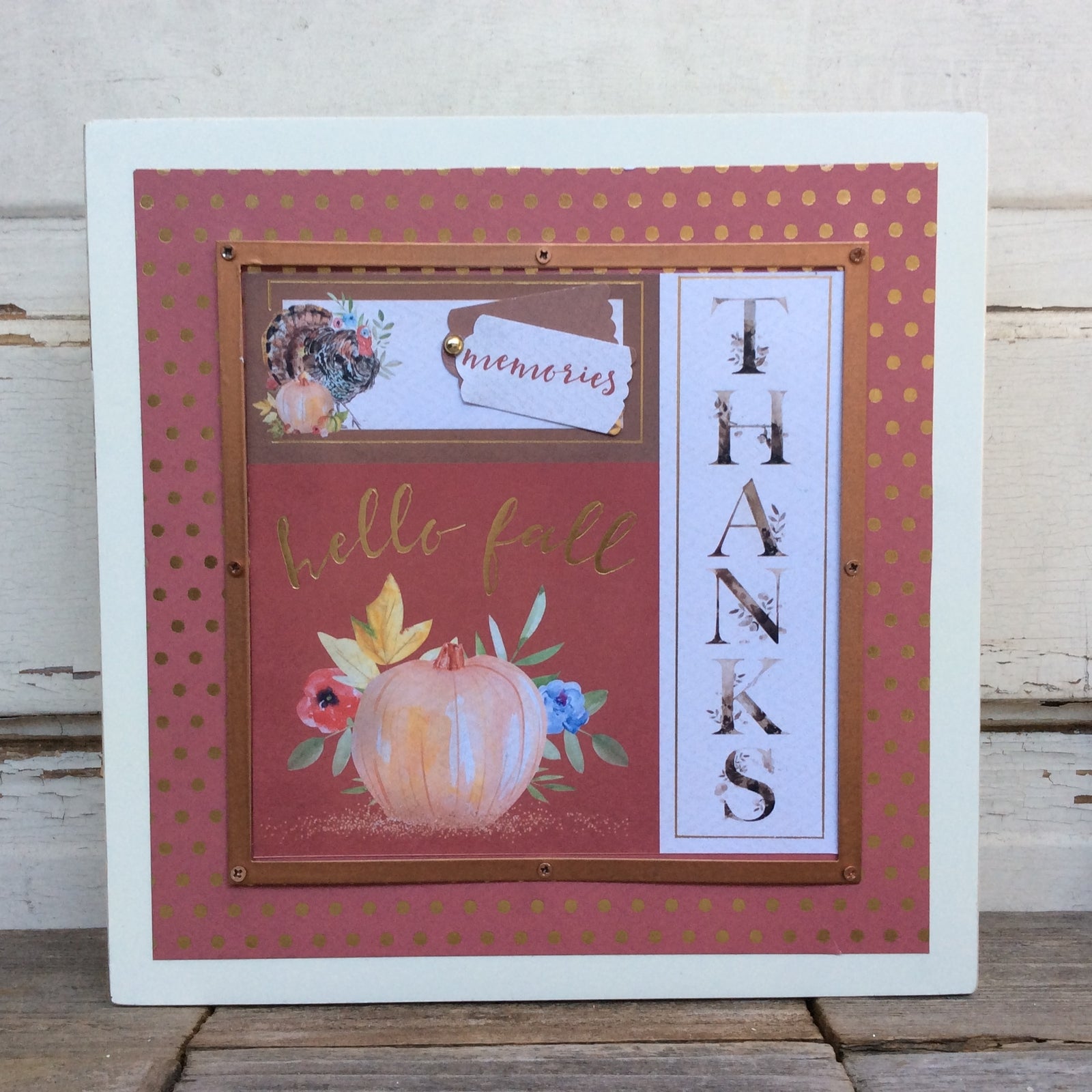 AGD Fall Decor - Hello Fall Thanks Memories Box Sign