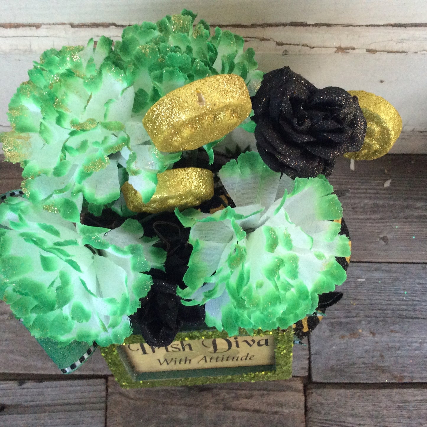 AGD Saint Patrick's Decor  – Irish Diva With Attitude Top-hat Centerpiece