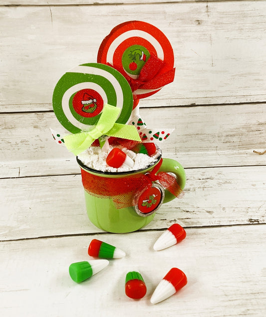 AGD Christmas Decor - Whimsy Red Green Mini Mug Latte Cup
