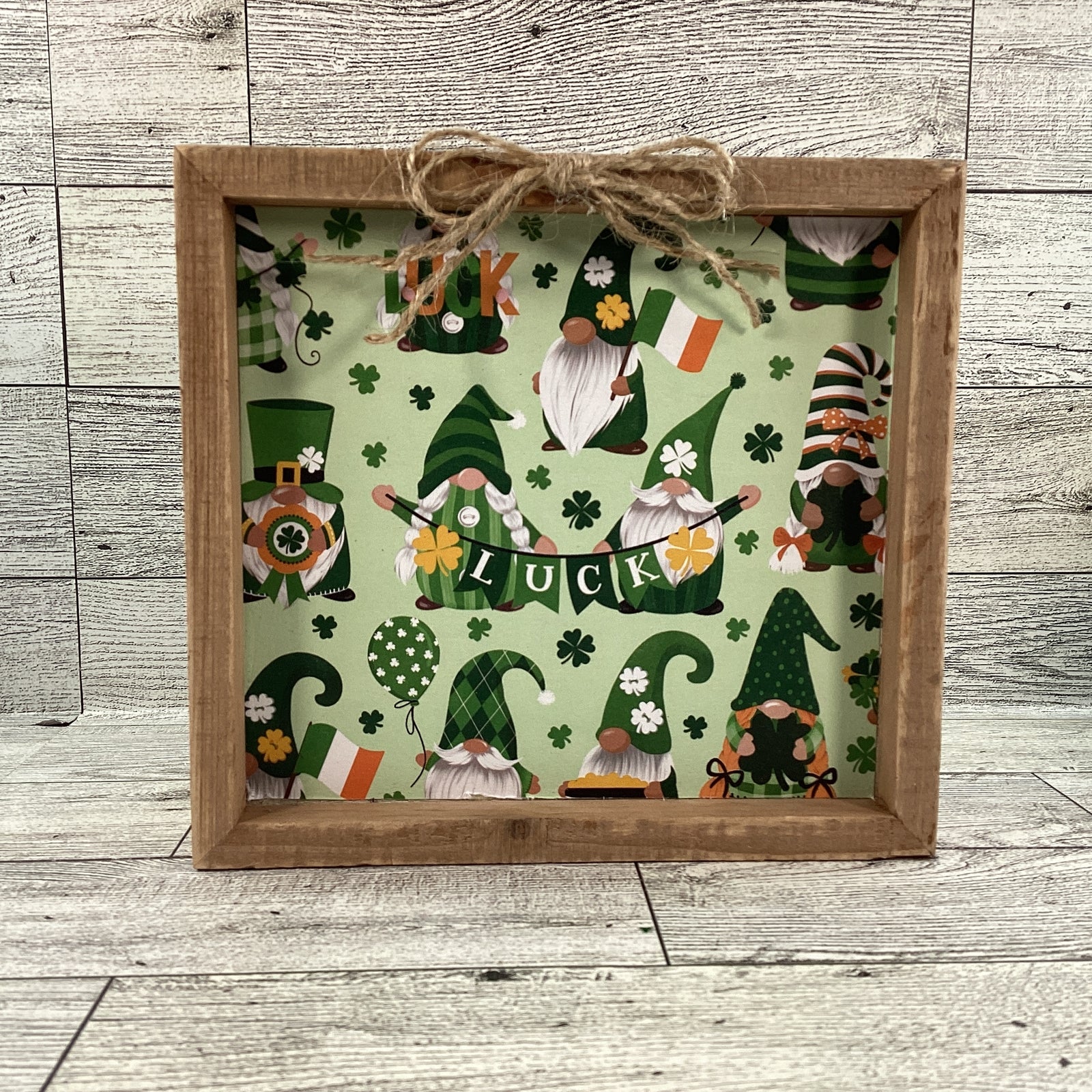 AGD St Patrick's Decor - Cheers Irish Gnome Chunky Wagon Inset Sign 2pc Set